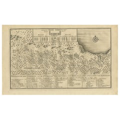 Grabado antiguo de la Expedición de Surabaya a Pangerang por Valentijn, '1726