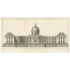 Antique Print of the Facade of the Collège des Quatre-Nations by Mariette '1738'