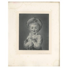 Antique Print of 'The Fair-Haired Child' Made After J.H. Fragonard '1902'