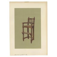 Antiker Druck des Feeding Chair von König James VI. von Gibb, 1890