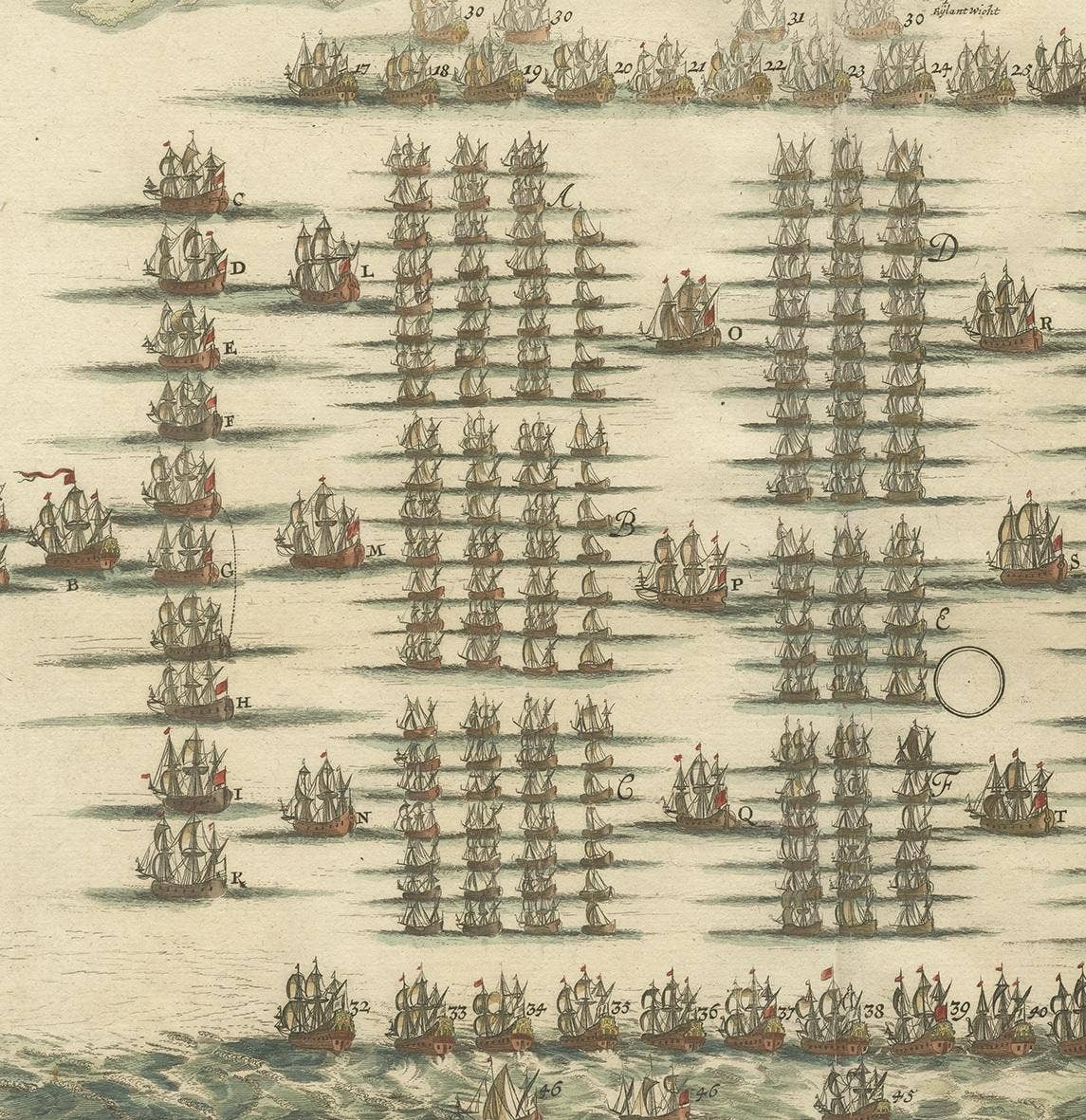 Antique Print of the Fleet of William III of Orange by Merian 'c.1700'