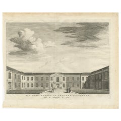 Stampa antica dell'ex casa di riposo di Amsterdam, 1760 ca.