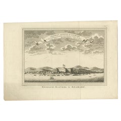 Antiker Druck des Fort William in Anomabu, Zentralregion, Ghana, 1748