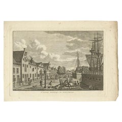 Antique Print of the Frisian City of Harlingen in the Netherlands, 1793