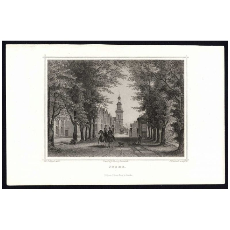 Impression ancienne du village frisois de Joure aux Pays-Bas, 1863