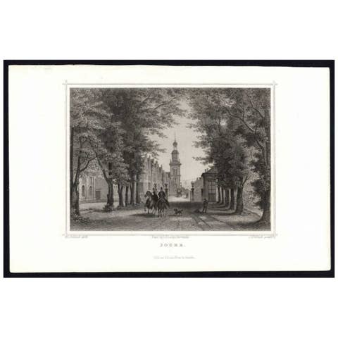 Antique Print of the Frisian Village of Joure in The Netherlands, 1863