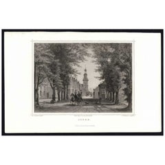 Impression ancienne du village frisois de Joure aux Pays-Bas, 1863