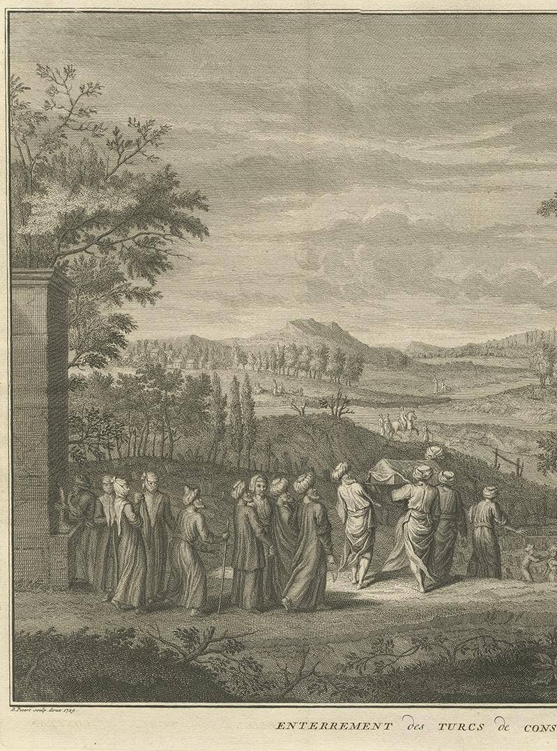 Antique Print of the Funeral at Constantinople by B. Picart, 1729
