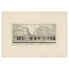Antique Print of the Funeral Procession of Anna Van Hannover by Fokke, 1761