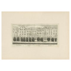 Antique Print of the Funeral Procession of Anna Van Hannover by Fokke, 1761