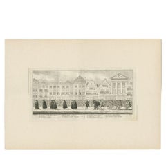 Antique Print of the Funeral Procession of Anna Van Hannover by Fokke, 1761