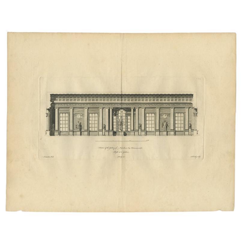 Antique Print of the Gallery of Wyndham Esquire Hammersmith by Woolfe, c.1770 For Sale