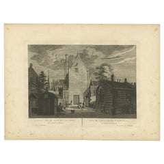 Antiker Druck der „Gasthuiskerk“, Kirche in Amsterdam, Niederlande, 1805