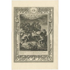 Antique Print of the Giants Attempting to Scale Heaven, 1733