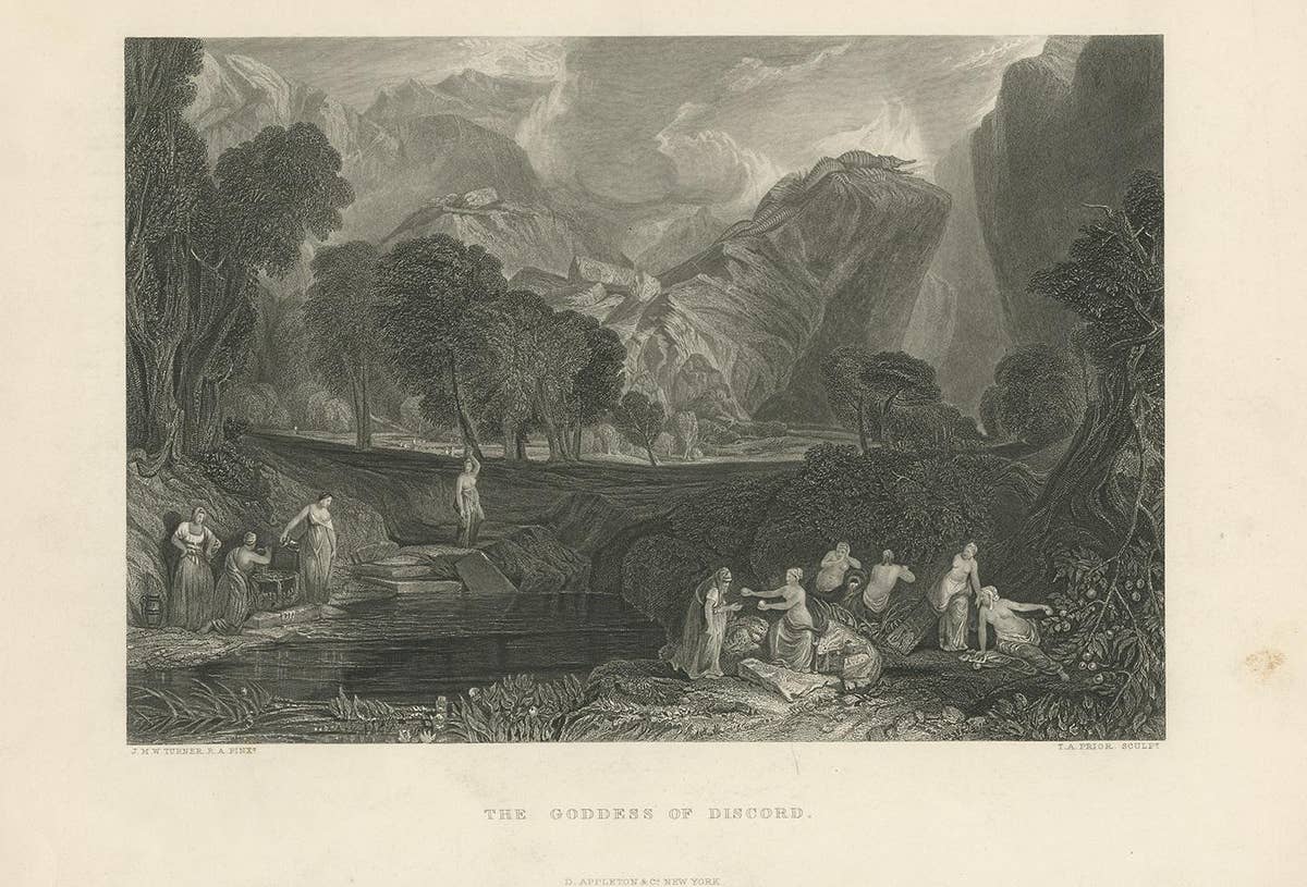 Antique Print of the Goddess of Discord by Appleton, circa 1880
