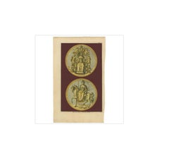 Antique Print of the Great Seal of Queen Anne – Rapin’s History of England 1786