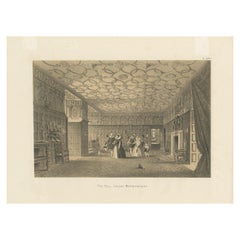 Used Print of the Hall of Levens Hall by Nash, circa 1870