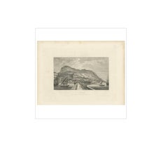 Antique Print of the Harbour of Gibraltar by S. Davenport, circa 1840