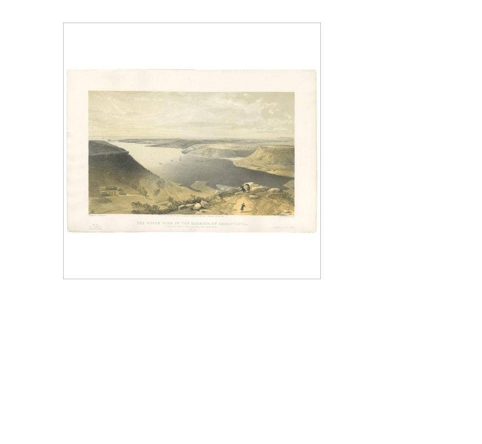 Antique Print of the Harbour of Sebastopol 'Crimean War' by W. Simpson, 1855