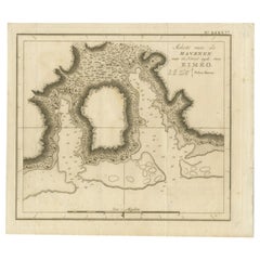 Antique Print of the Harbour of Taloo by Cook, c.1795