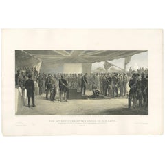 Antique Print of the Head Quarters of the British Army by W. Simpson, 1855
