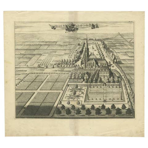 Antique Print of the Heerlijkheid Nisse Estate by Smallegange, 1696