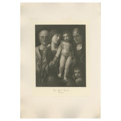 Antiker antiker Druck von „Die Heilige Familie“ nach Mantegna, um 1890