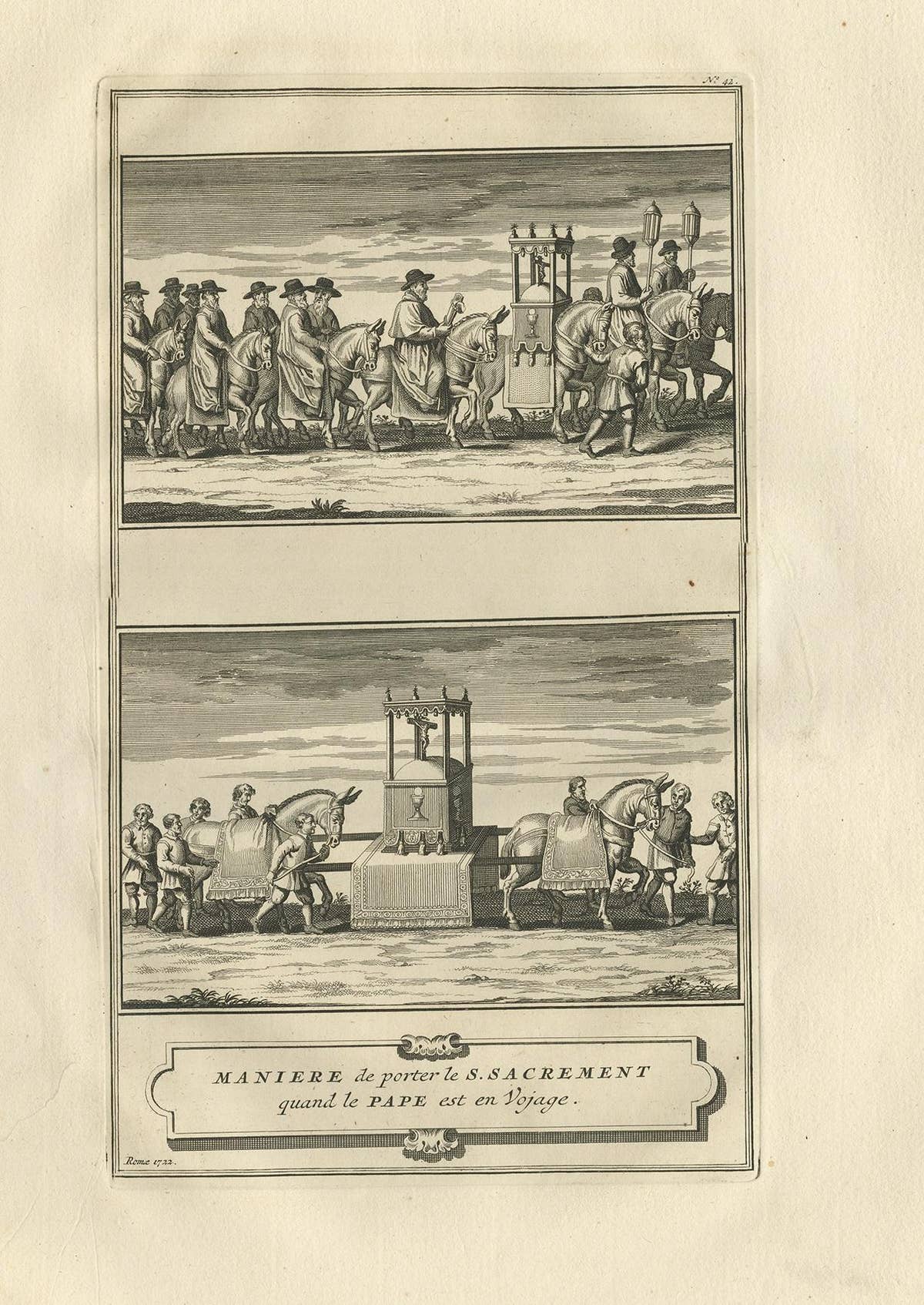 Antique Print of the Holy Sacrament by Picart, circa 1725