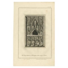 Stampa antica del Santo Sepolcro di Heckington, Inghilterra, 1795