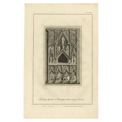 Grabado antiguo del Santo Sepulcro en Heckington, Inglaterra, 1795
