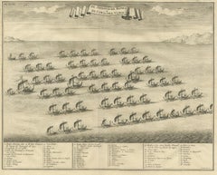 Antique Print of the Hongi/Coracora Fleet by Valentijn '1726'