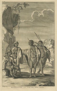 Antique Print of the Khoikhoi of Cape of Good Hope by Valentijn, 1726