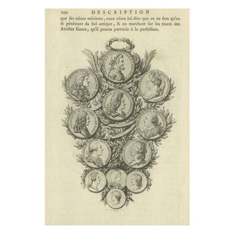 Antique Print of the House of Orléans, c.1790
