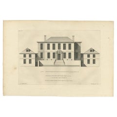Antique Print of the House of Richard Rooth The Elms, in Surrey, England, 1717