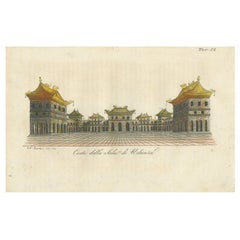 Impression ancienne de la salle d'audience impériale par Ferrario '1823'
