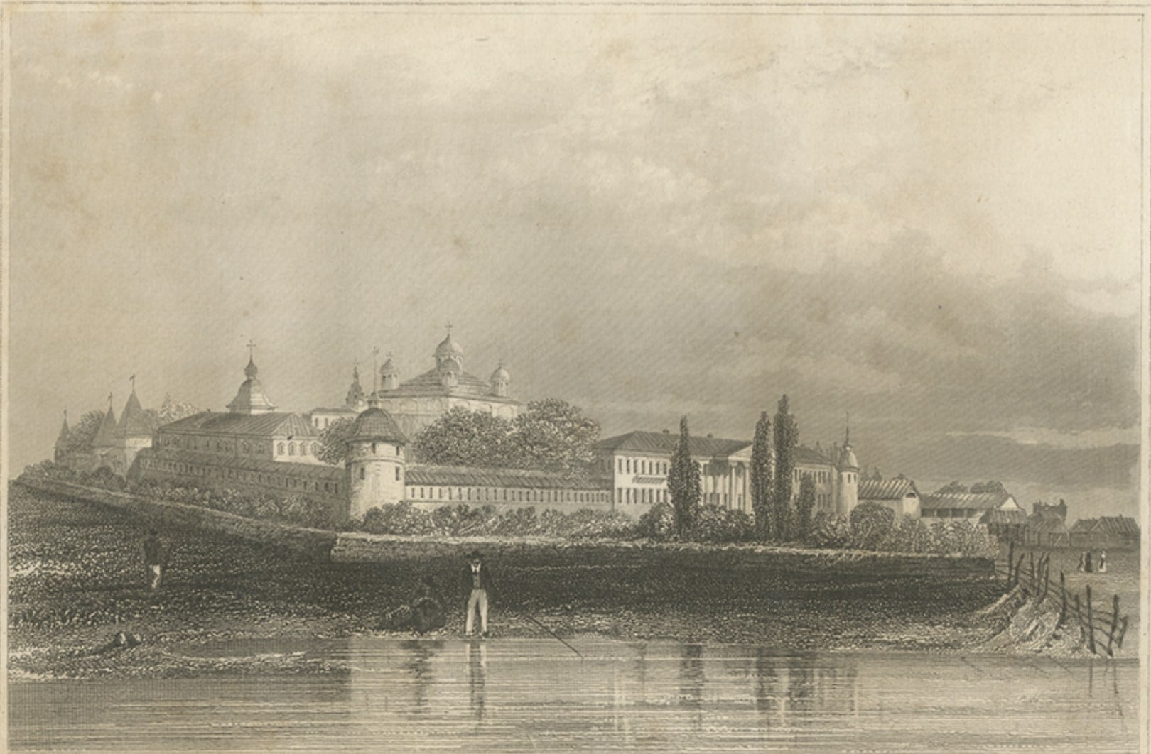 Antique Print of the Ipatievsky Monastery in Russia, 1841
