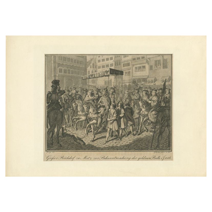 Impression ancienne de l'édition du taureau doré de 1356 par Bttger, vers 1820