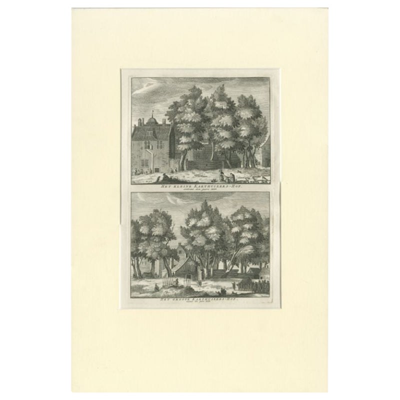 Antique Print of the 'Karthuizers Hof' in Amsterdam, The Netherlands, c.1760