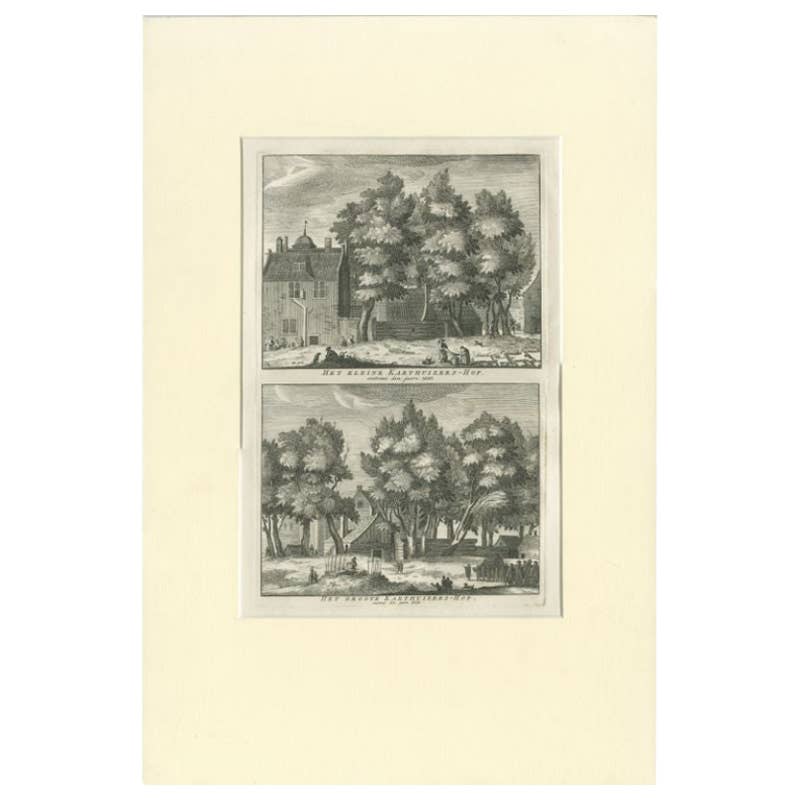 Antique Print of the 'Karthuizers Hof' in Amsterdam, The Netherlands, c.1760