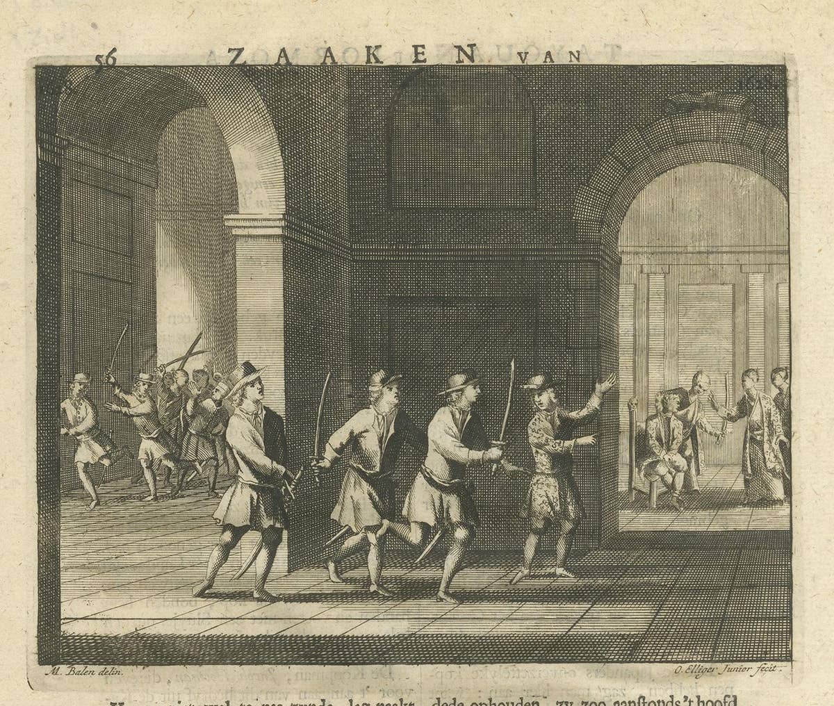 Antique Print of the Kidnapped Governor by Valentijn, 1726