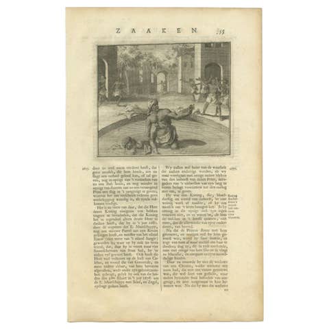 Antique Print of the King Murdering his Wife by Valentijn, 1726