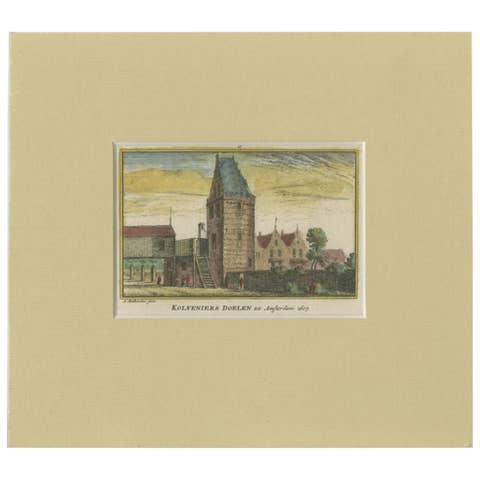 Antique Print of the 'Kloveniersdoelen' in Amsterdam by Rademaker, c.1730