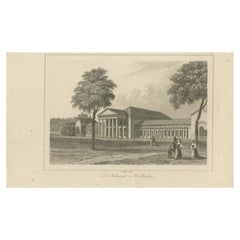 Antique Print of the Kurhaus in Wiesbaden, Hesse, Germany, 1838