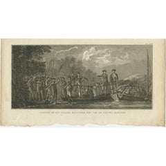 Antique Print of the Landing at Malakula Island, Vanuatu, by Cook, 1803