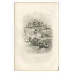 Antique Print of the Landing at Saint-Denis on Réunion by D'Urville, '1853'