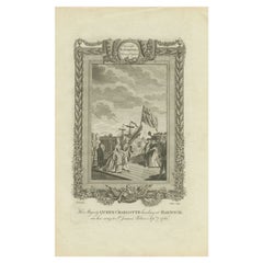 Antique Print of the Landing of Queen Charlotte at Harwich by Raymond, c.1787