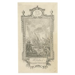 Antique Print of the landing of William the Conqueror by Russel '1781'