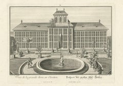 Antique Print of the Large Glass House by Wolff '1738'