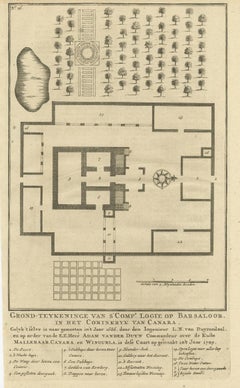 Grabado antiguo de la Logia de Barsaloor por Valentijn '1726