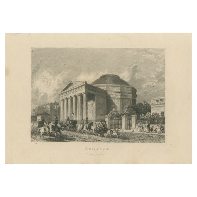 Antiker Druck des Londoner Colosseum, um 1840